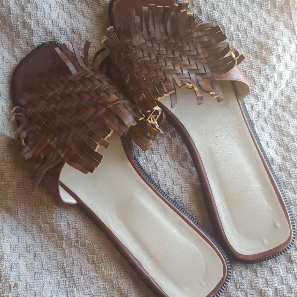 Auth Christian Louboutin Fringe Sandals